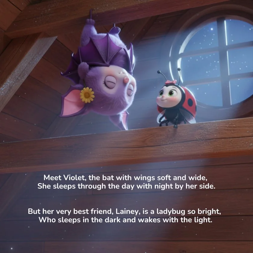 Meet Violet, the bat with wings soft and wide